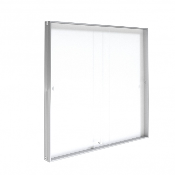 Info-Wandvitrine, 100 cm hoch, 110x5,0 cm (B/T), Rückwand Stahl weiß, 